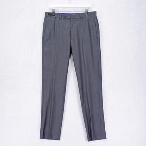 Ted baker London Jayden Pant Gray Birdseye Wool Dress Pants Trousers 34 / 34 Low